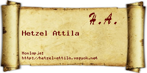 Hetzel Attila névjegykártya